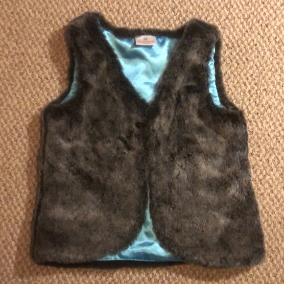 Hanna Andersson Faux Fur Vest Grey size 2 - Picture 1 of 2